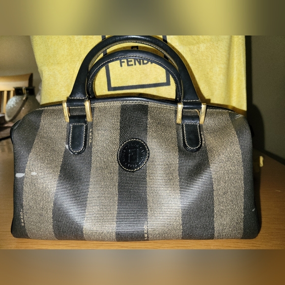 🖤💛FENDI Mini Vintage Penguin Striped Satchel - Picture 2 of 14